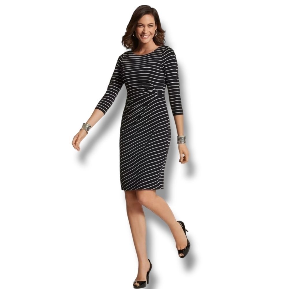 Chico's So Slimming Stripe jersey sheath Dress 3/XL